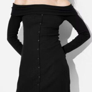 Ribbed Off the Shoulder Mini Dress
